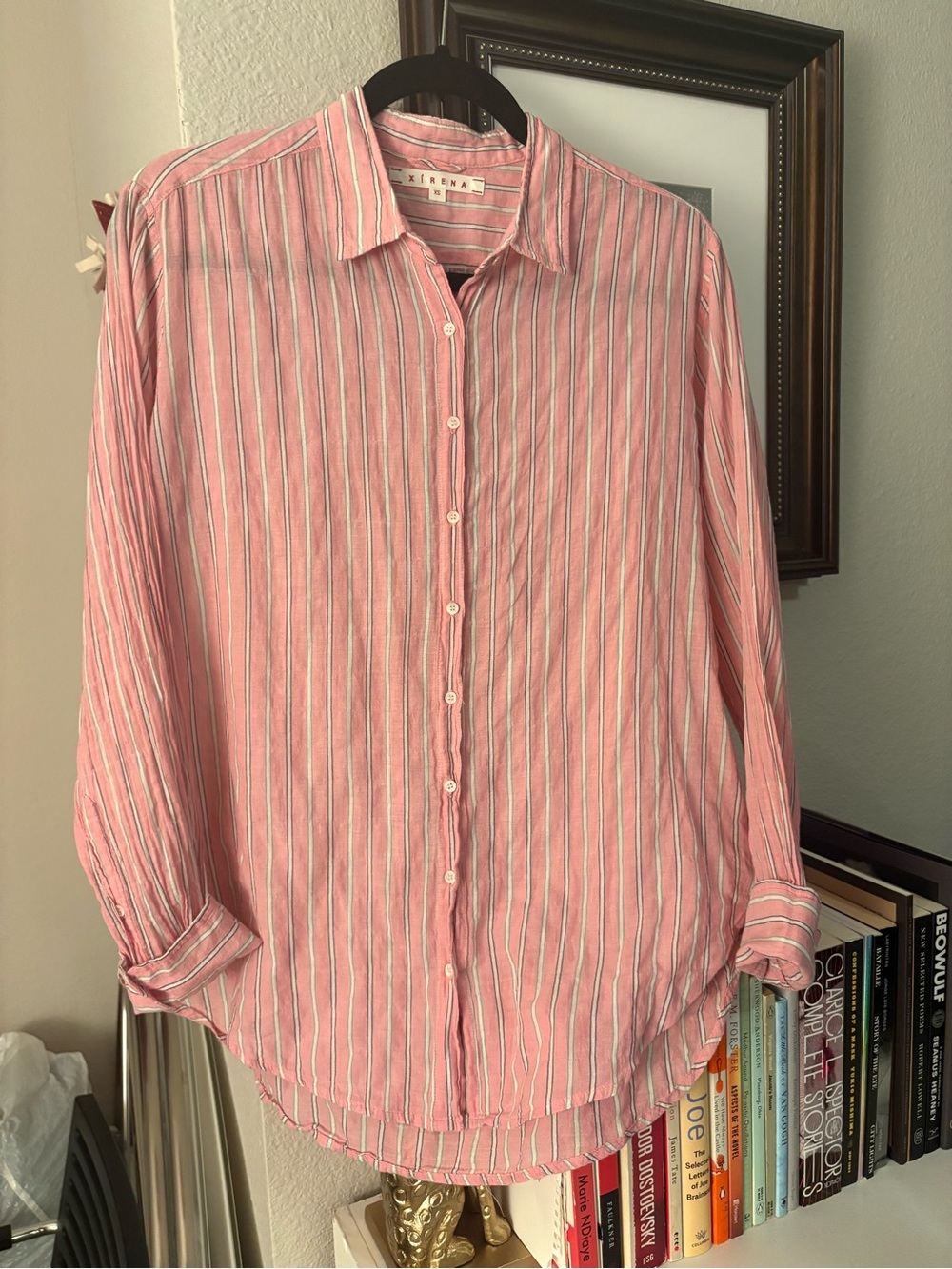 Xirena Pink Striped Button-Up Shirt
